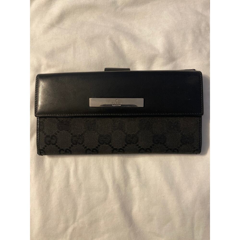 GUCCI Long Wallet Black Men's From Japan i14574 - Picture 1 of 16